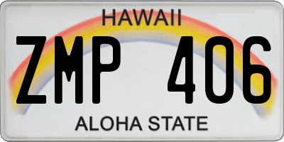 HI license plate ZMP406
