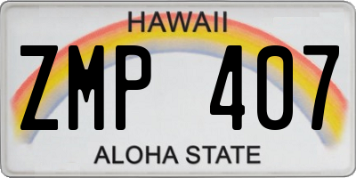 HI license plate ZMP407