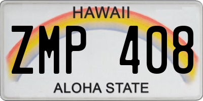 HI license plate ZMP408