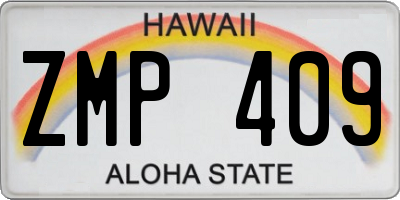 HI license plate ZMP409