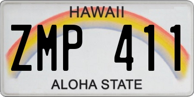 HI license plate ZMP411