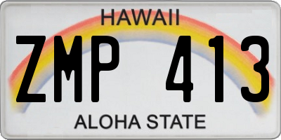 HI license plate ZMP413