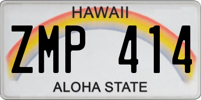 HI license plate ZMP414