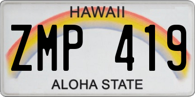 HI license plate ZMP419