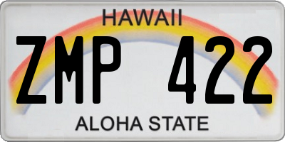 HI license plate ZMP422