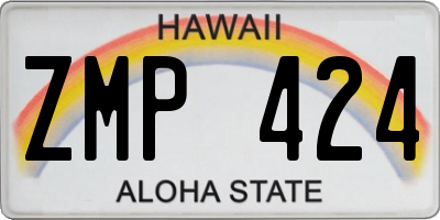 HI license plate ZMP424