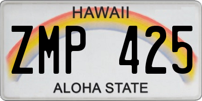 HI license plate ZMP425