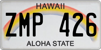 HI license plate ZMP426