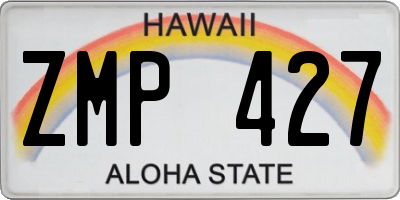 HI license plate ZMP427