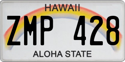 HI license plate ZMP428