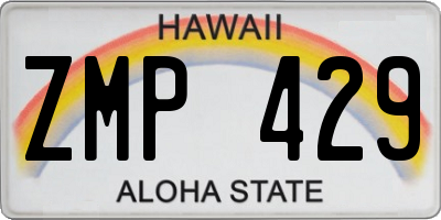 HI license plate ZMP429