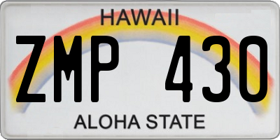 HI license plate ZMP430