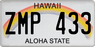 HI license plate ZMP433