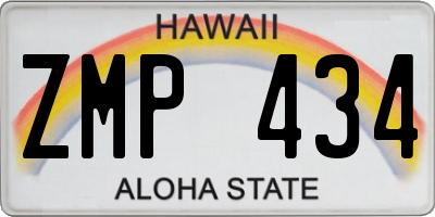 HI license plate ZMP434