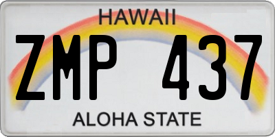 HI license plate ZMP437