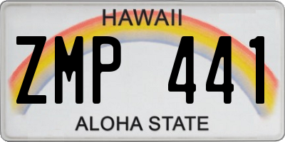 HI license plate ZMP441