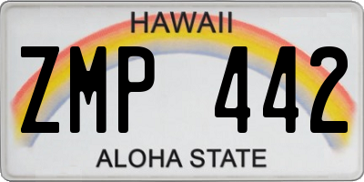 HI license plate ZMP442