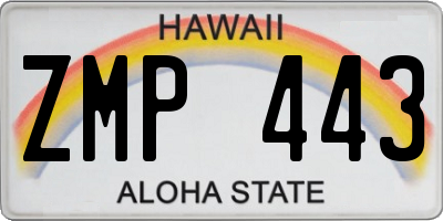 HI license plate ZMP443