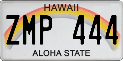 HI license plate ZMP444