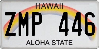 HI license plate ZMP446