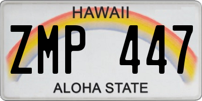 HI license plate ZMP447