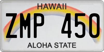 HI license plate ZMP450