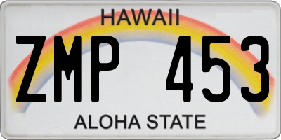 HI license plate ZMP453
