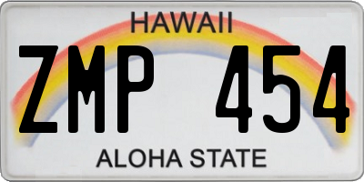 HI license plate ZMP454