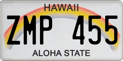 HI license plate ZMP455