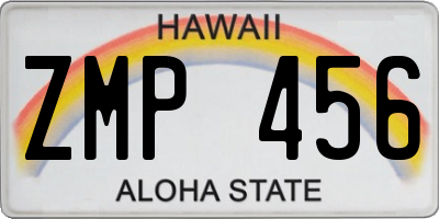 HI license plate ZMP456