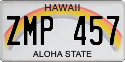 HI license plate ZMP457