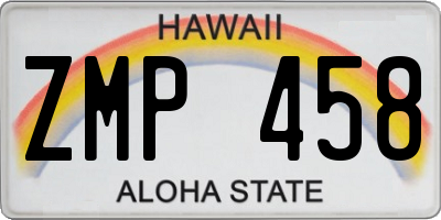 HI license plate ZMP458