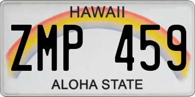 HI license plate ZMP459
