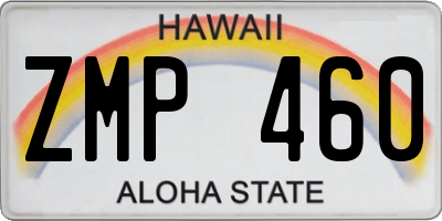 HI license plate ZMP460