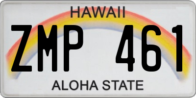 HI license plate ZMP461