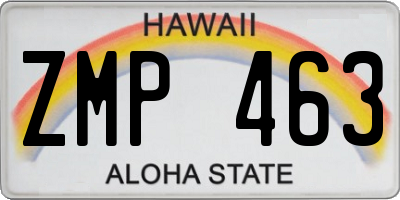HI license plate ZMP463