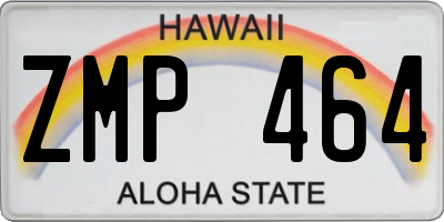 HI license plate ZMP464