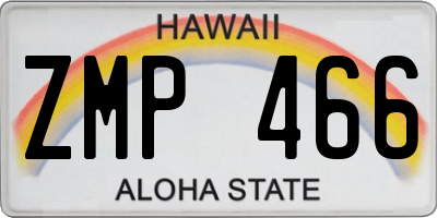 HI license plate ZMP466