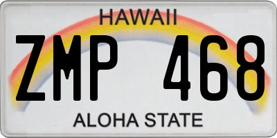 HI license plate ZMP468