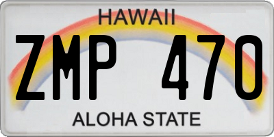 HI license plate ZMP470