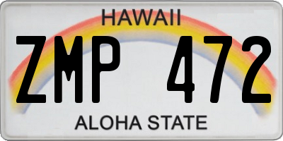 HI license plate ZMP472