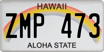 HI license plate ZMP473