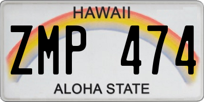 HI license plate ZMP474