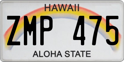 HI license plate ZMP475