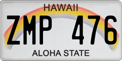HI license plate ZMP476
