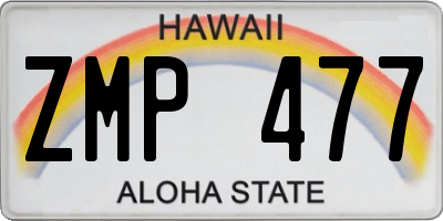 HI license plate ZMP477
