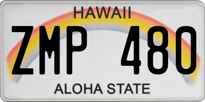 HI license plate ZMP480