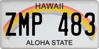 HI license plate ZMP483