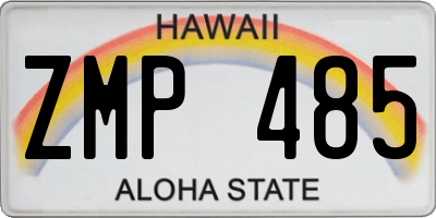HI license plate ZMP485