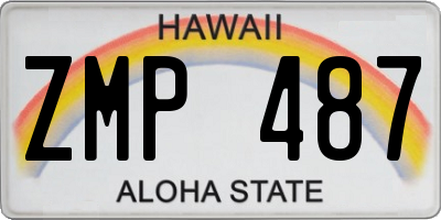 HI license plate ZMP487